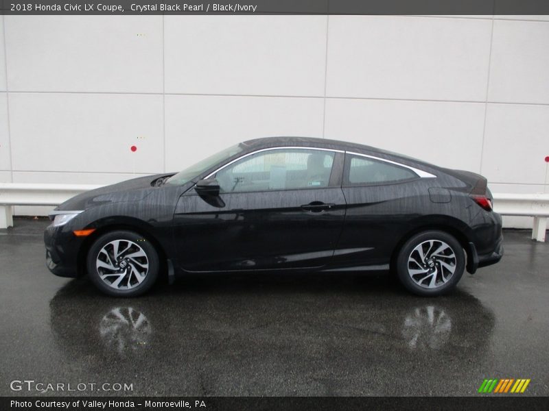 Crystal Black Pearl / Black/Ivory 2018 Honda Civic LX Coupe