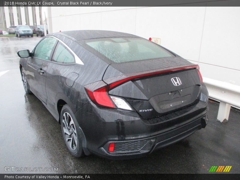 Crystal Black Pearl / Black/Ivory 2018 Honda Civic LX Coupe
