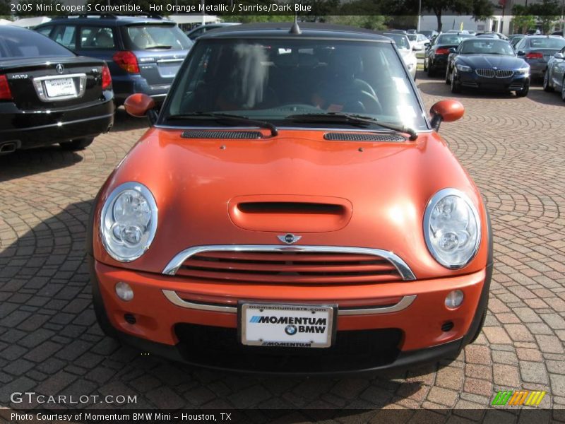 Hot Orange Metallic / Sunrise/Dark Blue 2005 Mini Cooper S Convertible
