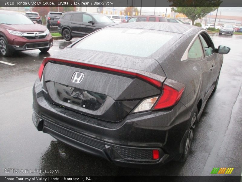 Crystal Black Pearl / Black/Ivory 2018 Honda Civic LX Coupe