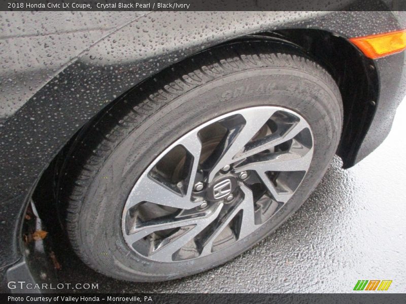 Crystal Black Pearl / Black/Ivory 2018 Honda Civic LX Coupe