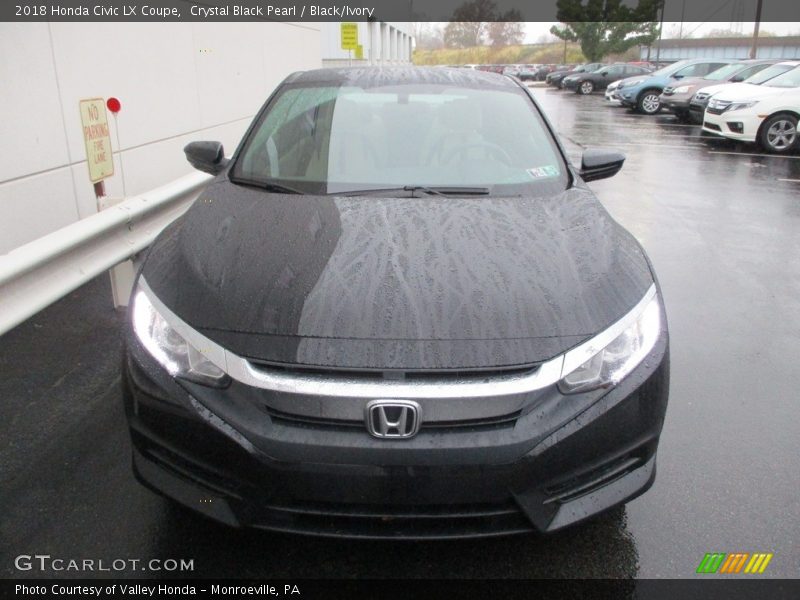 Crystal Black Pearl / Black/Ivory 2018 Honda Civic LX Coupe