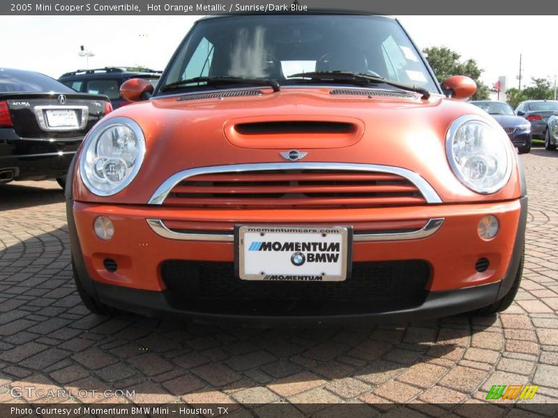 Hot Orange Metallic / Sunrise/Dark Blue 2005 Mini Cooper S Convertible