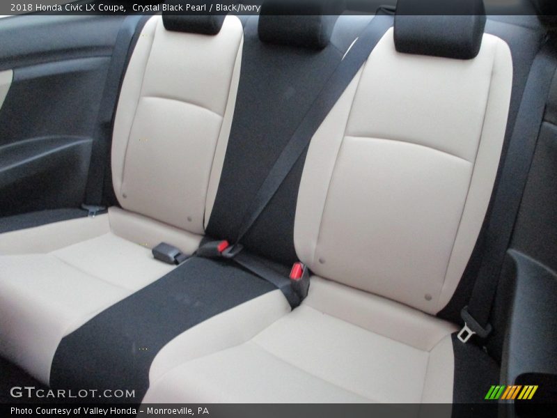 Crystal Black Pearl / Black/Ivory 2018 Honda Civic LX Coupe