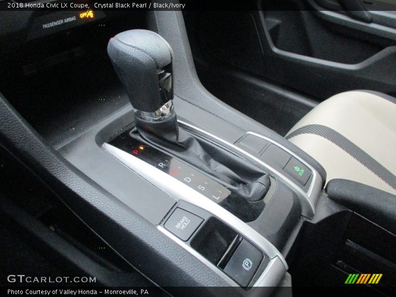 Crystal Black Pearl / Black/Ivory 2018 Honda Civic LX Coupe