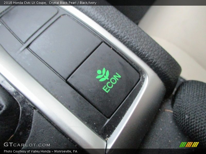 Crystal Black Pearl / Black/Ivory 2018 Honda Civic LX Coupe