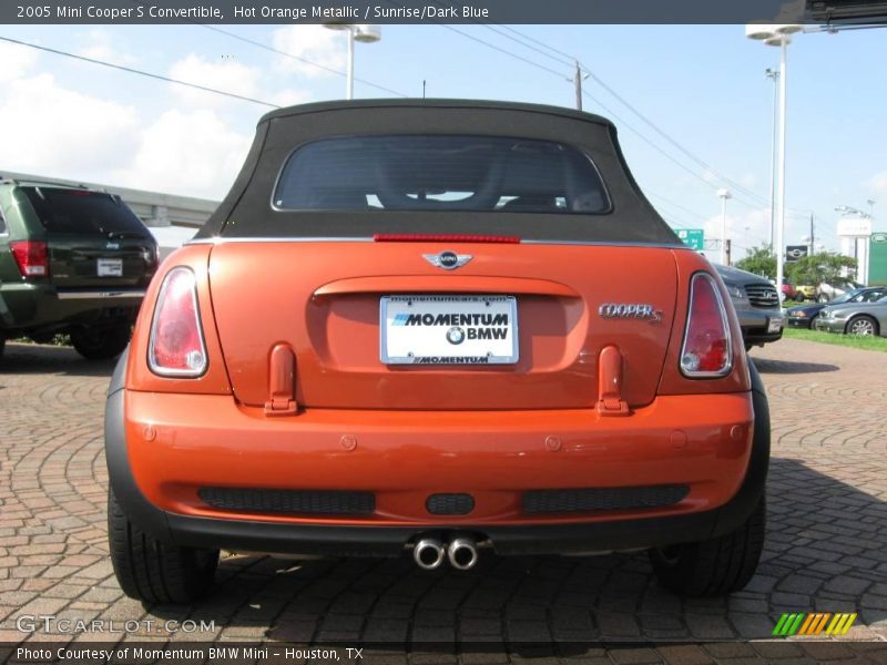 Hot Orange Metallic / Sunrise/Dark Blue 2005 Mini Cooper S Convertible
