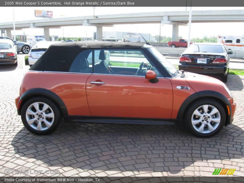 Hot Orange Metallic / Sunrise/Dark Blue 2005 Mini Cooper S Convertible