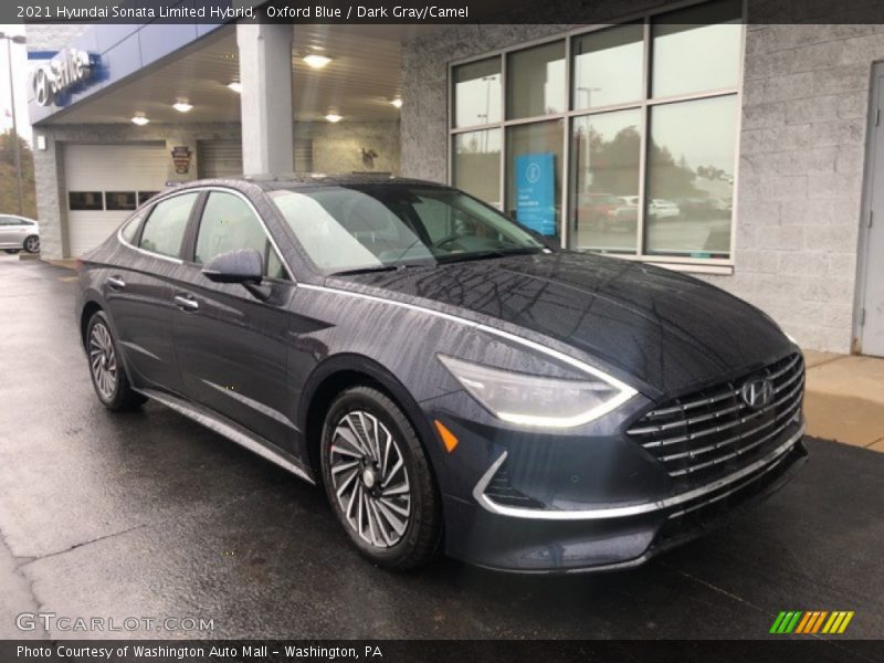 Oxford Blue / Dark Gray/Camel 2021 Hyundai Sonata Limited Hybrid