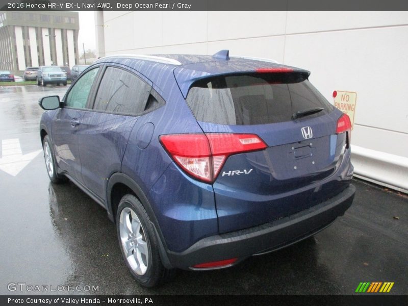 Deep Ocean Pearl / Gray 2016 Honda HR-V EX-L Navi AWD
