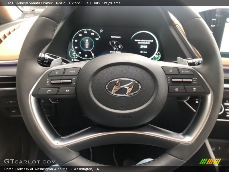 Oxford Blue / Dark Gray/Camel 2021 Hyundai Sonata Limited Hybrid