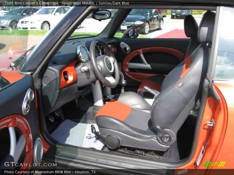 Hot Orange Metallic / Sunrise/Dark Blue 2005 Mini Cooper S Convertible