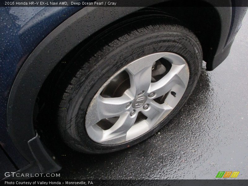 Deep Ocean Pearl / Gray 2016 Honda HR-V EX-L Navi AWD