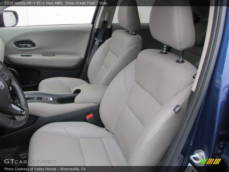Deep Ocean Pearl / Gray 2016 Honda HR-V EX-L Navi AWD