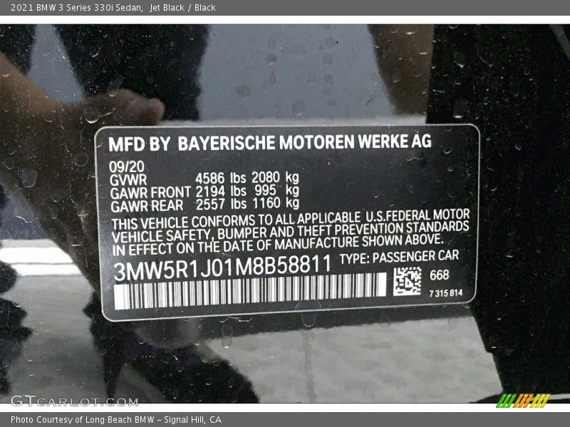 Jet Black / Black 2021 BMW 3 Series 330i Sedan