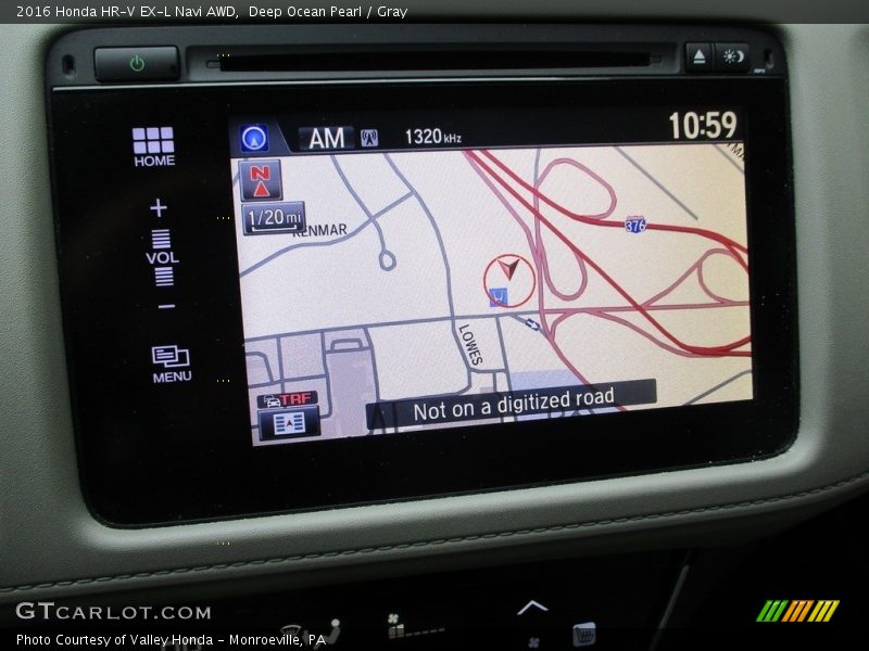 Deep Ocean Pearl / Gray 2016 Honda HR-V EX-L Navi AWD