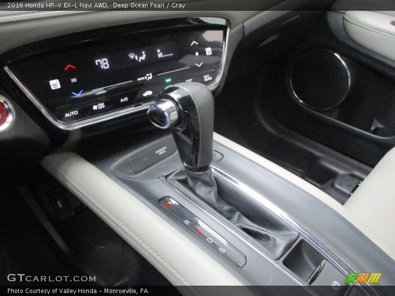 Deep Ocean Pearl / Gray 2016 Honda HR-V EX-L Navi AWD