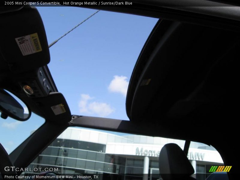 Hot Orange Metallic / Sunrise/Dark Blue 2005 Mini Cooper S Convertible