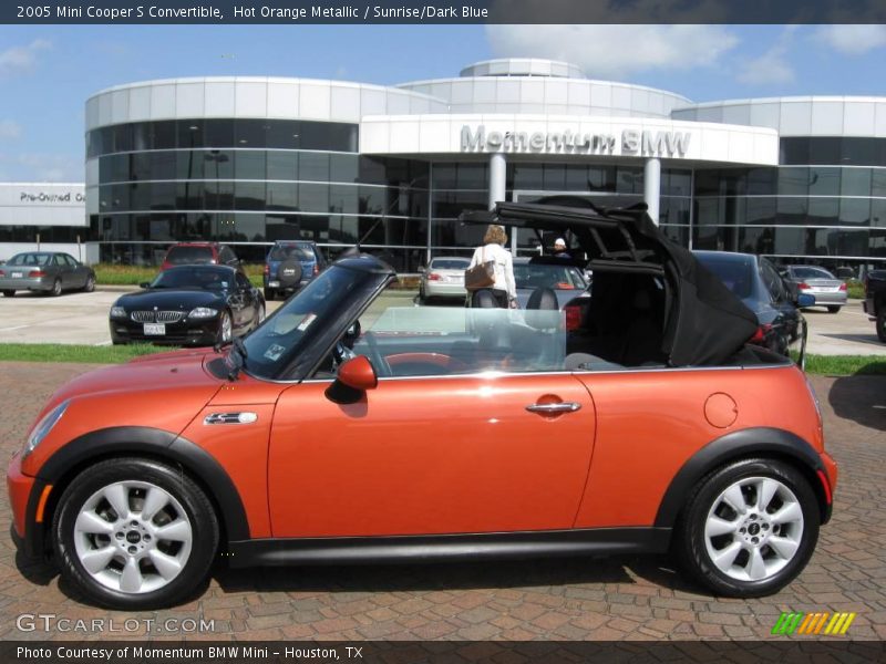 Hot Orange Metallic / Sunrise/Dark Blue 2005 Mini Cooper S Convertible