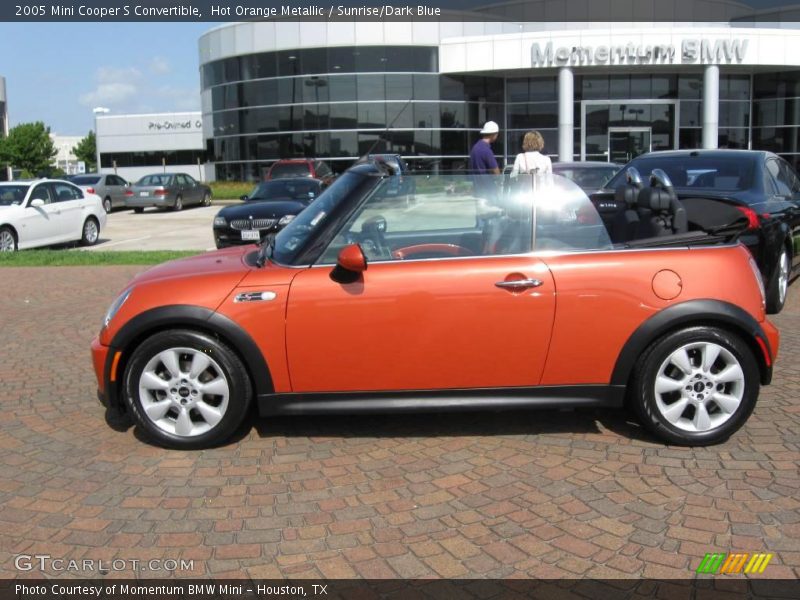 Hot Orange Metallic / Sunrise/Dark Blue 2005 Mini Cooper S Convertible