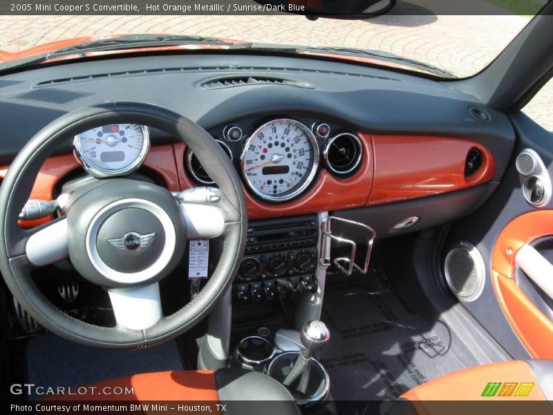 Hot Orange Metallic / Sunrise/Dark Blue 2005 Mini Cooper S Convertible