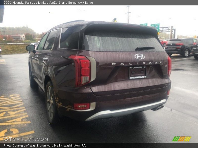 Sierra Burgundy / Beige 2021 Hyundai Palisade Limited AWD