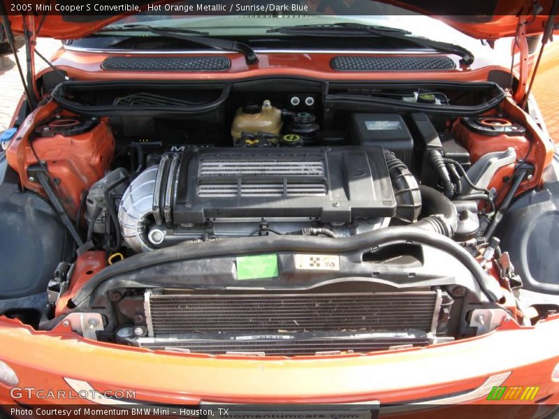 Hot Orange Metallic / Sunrise/Dark Blue 2005 Mini Cooper S Convertible