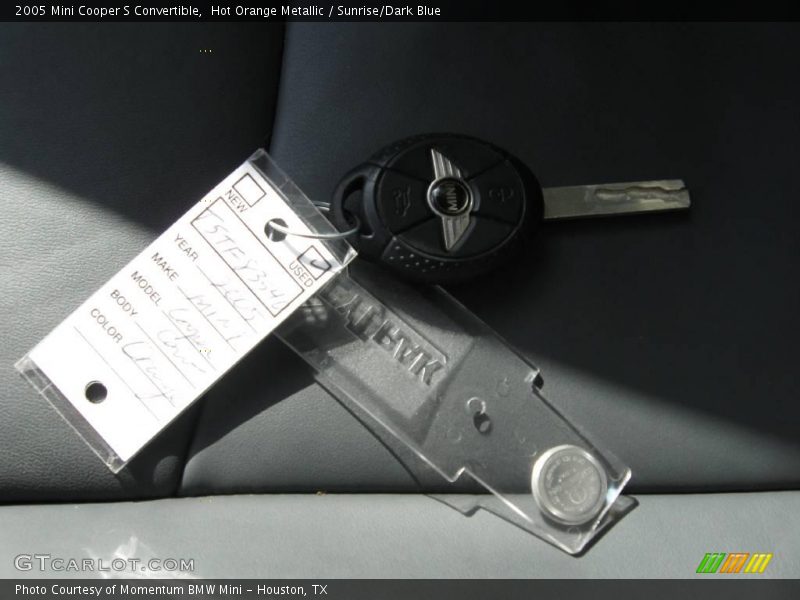 Hot Orange Metallic / Sunrise/Dark Blue 2005 Mini Cooper S Convertible