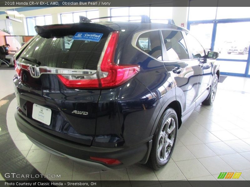 Obsidian Blue Pearl / Ivory 2018 Honda CR-V EX-L AWD