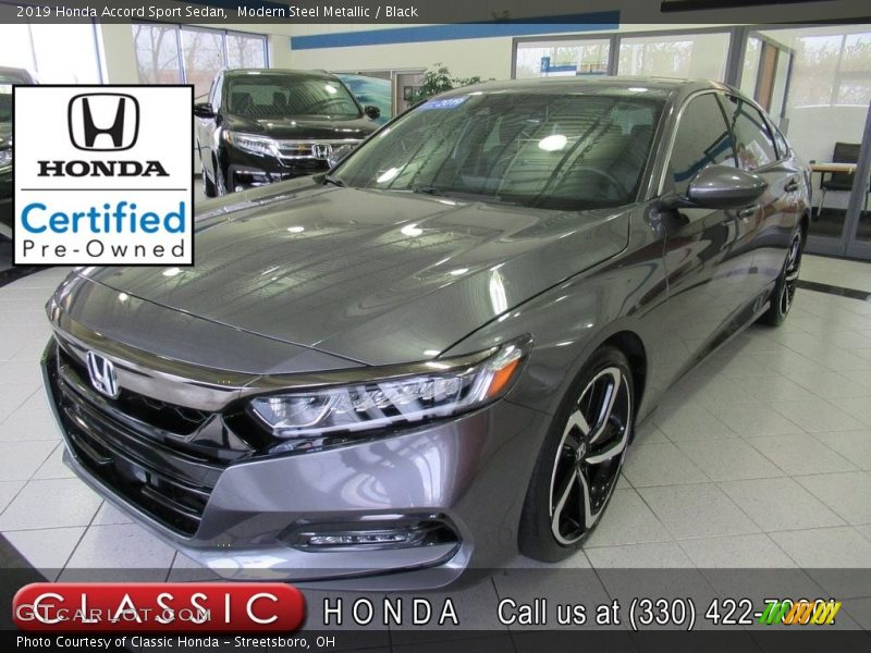 Modern Steel Metallic / Black 2019 Honda Accord Sport Sedan
