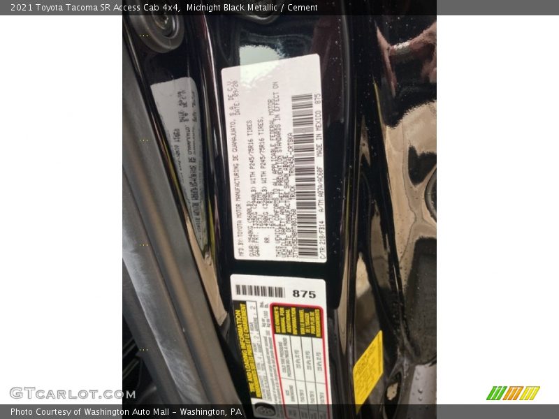 Midnight Black Metallic / Cement 2021 Toyota Tacoma SR Access Cab 4x4