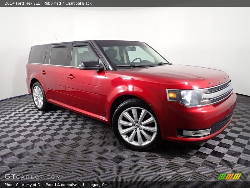 Ruby Red / Charcoal Black 2014 Ford Flex SEL