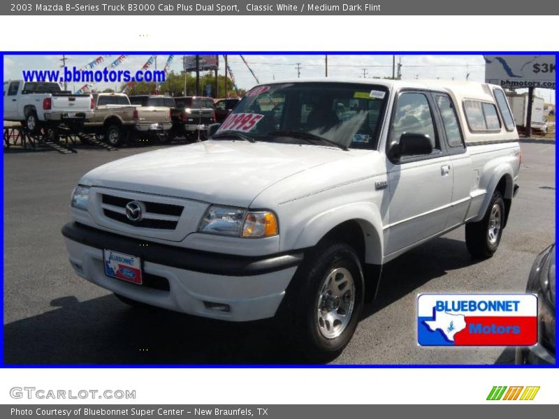 Classic White / Medium Dark Flint 2003 Mazda B-Series Truck B3000 Cab Plus Dual Sport