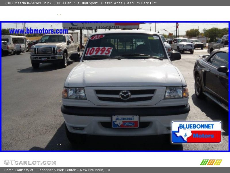 Classic White / Medium Dark Flint 2003 Mazda B-Series Truck B3000 Cab Plus Dual Sport
