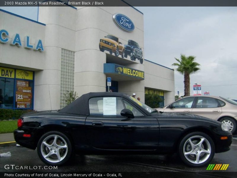 Brilliant Black / Black 2003 Mazda MX-5 Miata Roadster
