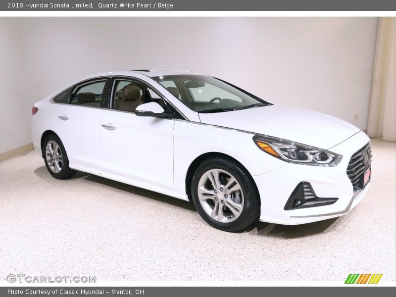 Quartz White Pearl / Beige 2018 Hyundai Sonata Limited