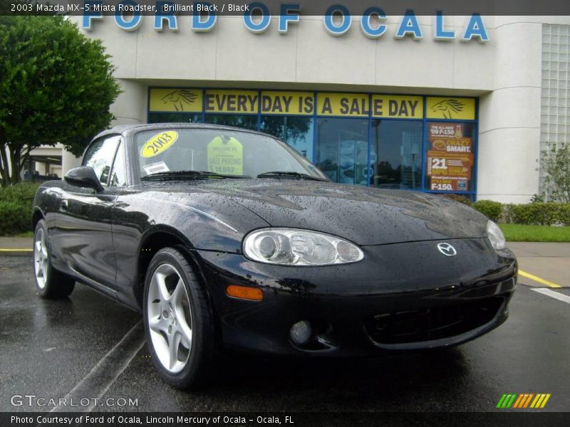 Brilliant Black / Black 2003 Mazda MX-5 Miata Roadster