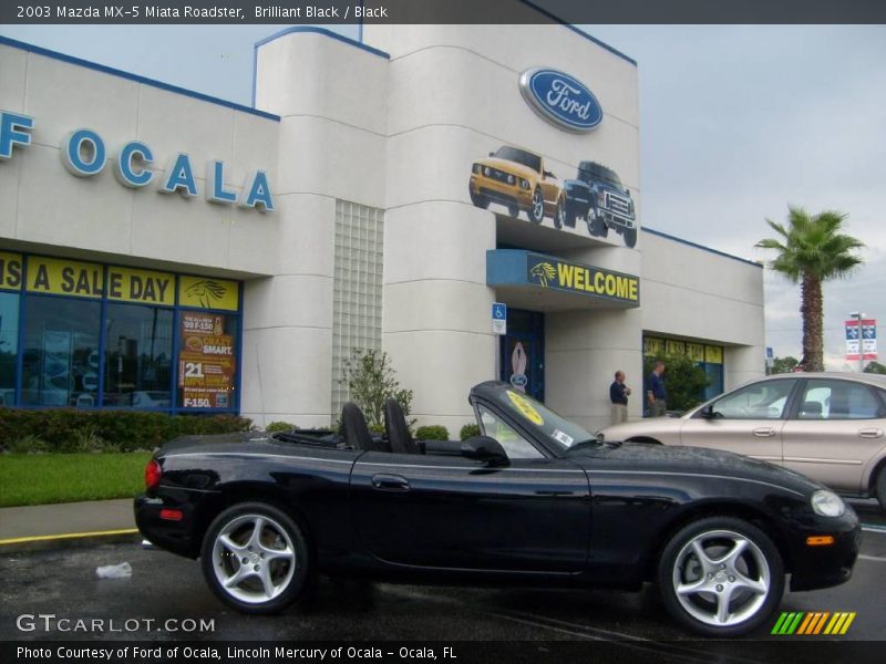 Brilliant Black / Black 2003 Mazda MX-5 Miata Roadster