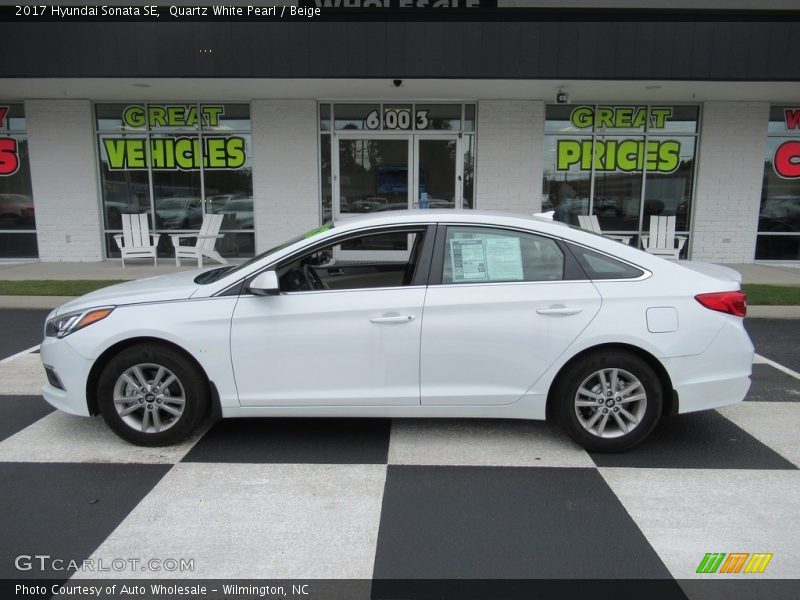 Quartz White Pearl / Beige 2017 Hyundai Sonata SE