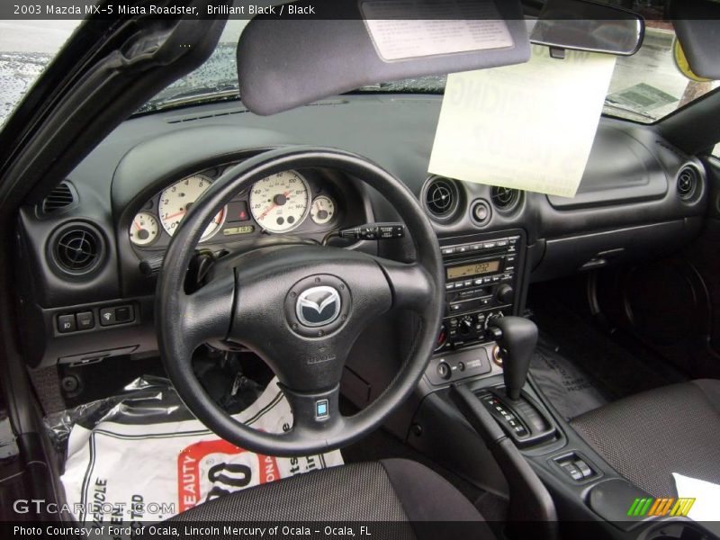 Brilliant Black / Black 2003 Mazda MX-5 Miata Roadster