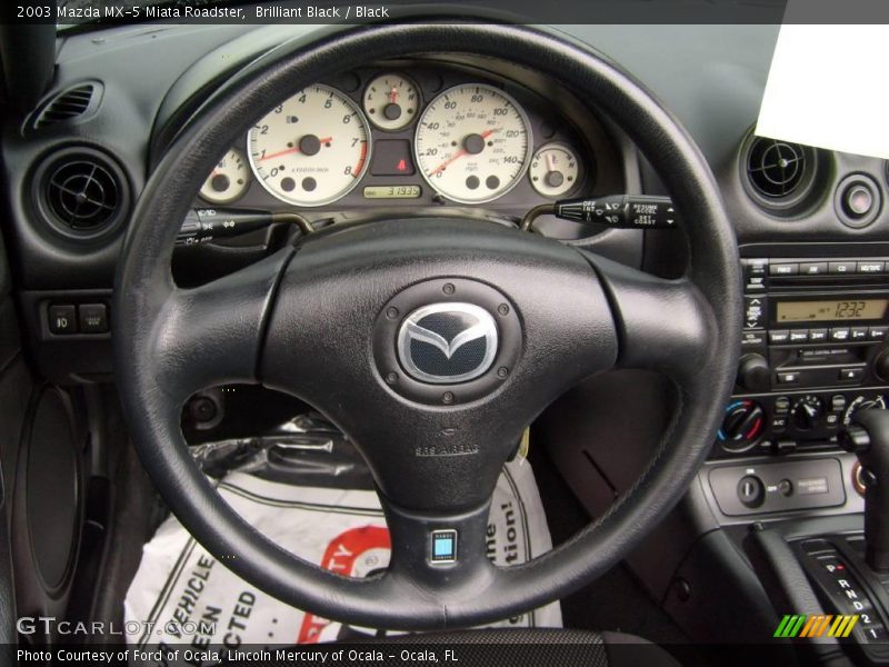 Brilliant Black / Black 2003 Mazda MX-5 Miata Roadster