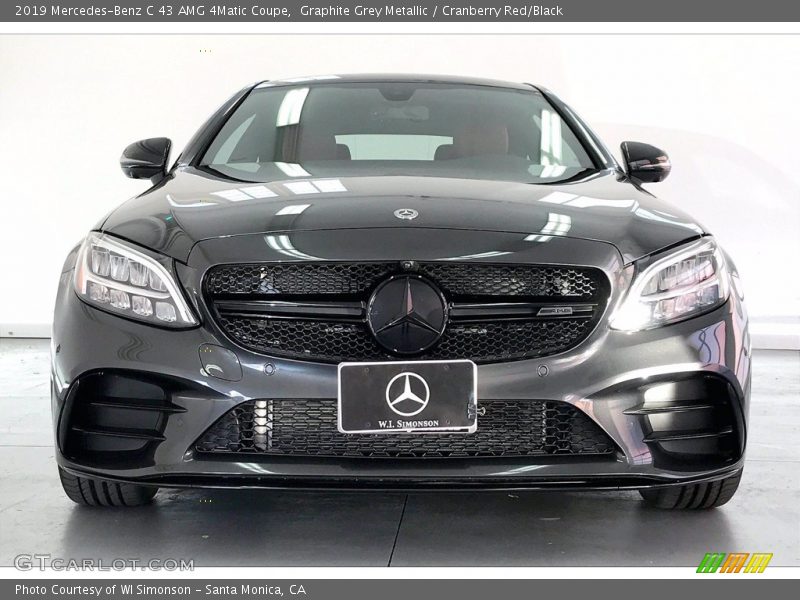 Graphite Grey Metallic / Cranberry Red/Black 2019 Mercedes-Benz C 43 AMG 4Matic Coupe