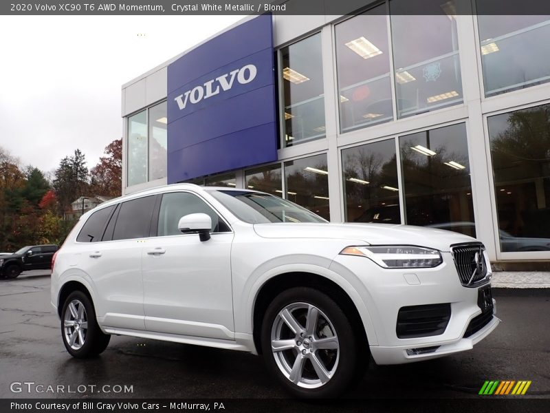 Crystal White Metallic / Blond 2020 Volvo XC90 T6 AWD Momentum