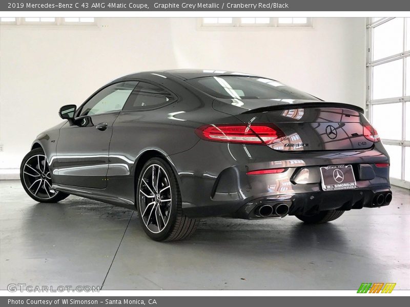 Graphite Grey Metallic / Cranberry Red/Black 2019 Mercedes-Benz C 43 AMG 4Matic Coupe