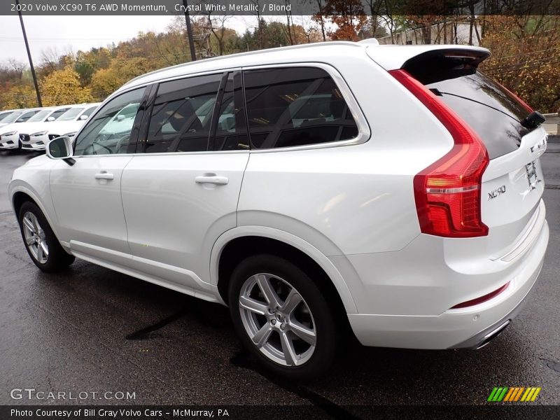 Crystal White Metallic / Blond 2020 Volvo XC90 T6 AWD Momentum