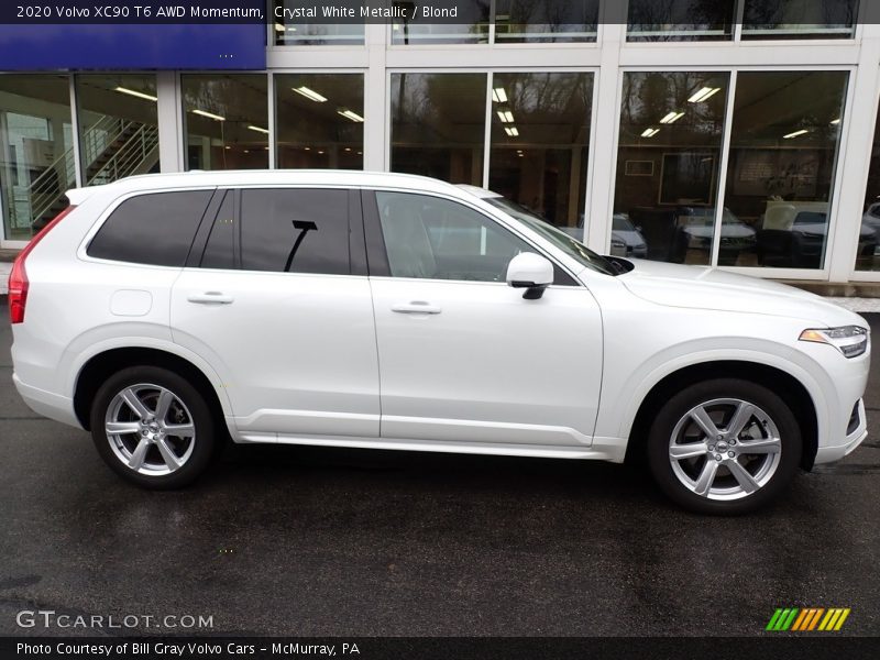 Crystal White Metallic / Blond 2020 Volvo XC90 T6 AWD Momentum