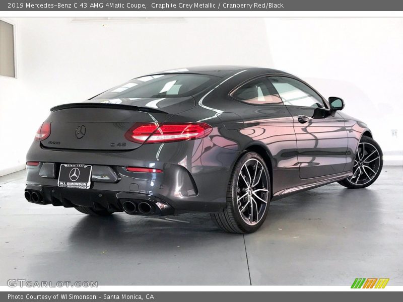 Graphite Grey Metallic / Cranberry Red/Black 2019 Mercedes-Benz C 43 AMG 4Matic Coupe