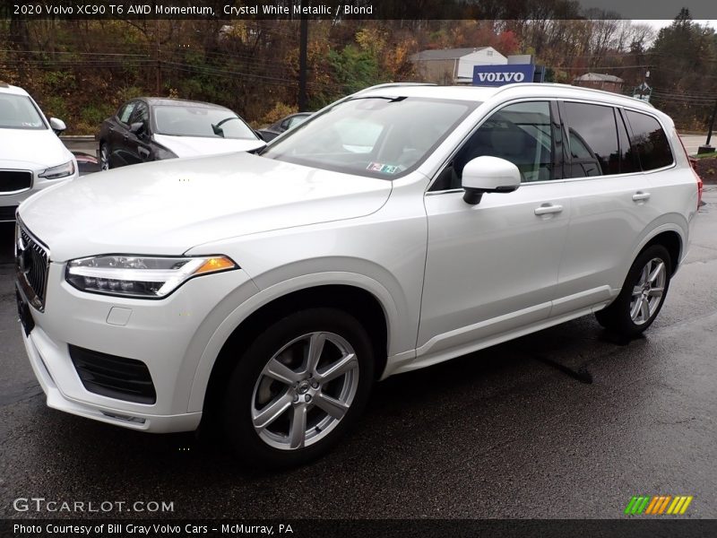 Crystal White Metallic / Blond 2020 Volvo XC90 T6 AWD Momentum