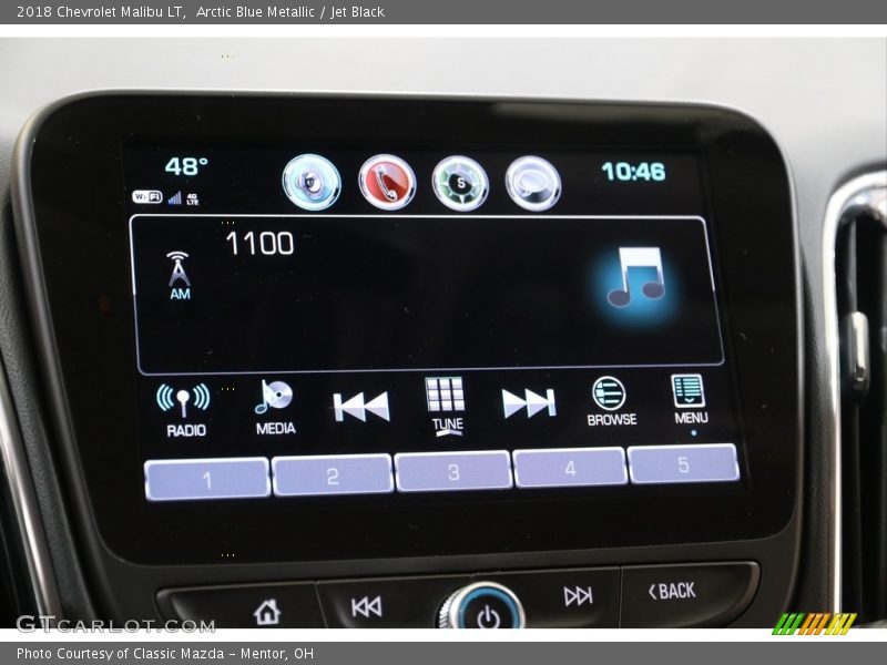 Arctic Blue Metallic / Jet Black 2018 Chevrolet Malibu LT