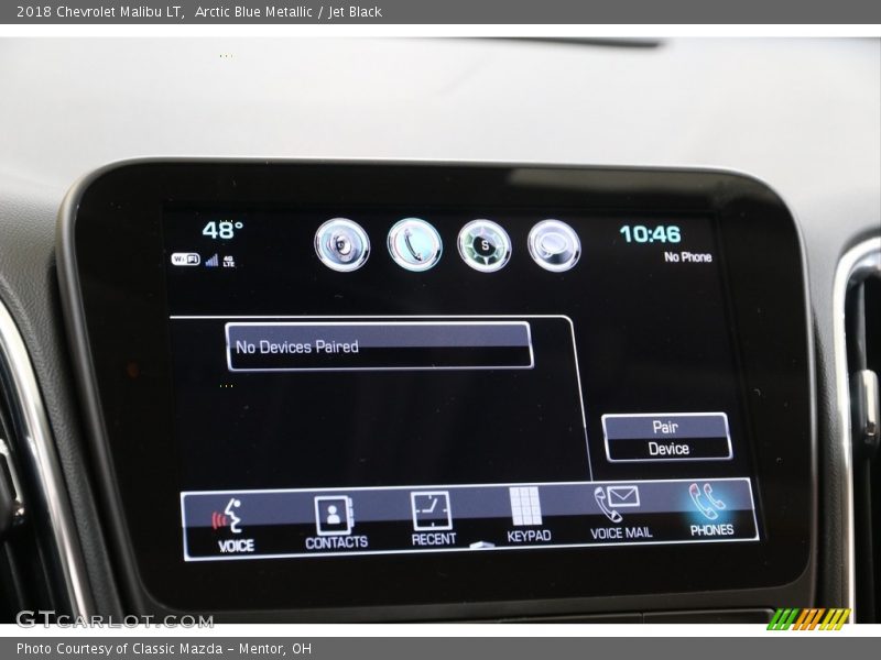 Arctic Blue Metallic / Jet Black 2018 Chevrolet Malibu LT